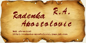 Radenka Apostolović vizit kartica